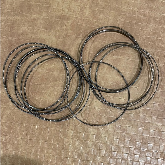 Delicate Silver Wire Bracelets Set - Picture 3 of 3